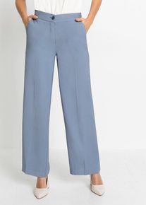 bonprix Leichte Marlenehose mit Viskose, blau, Gr.52, elegante Hose mit weitem Bein