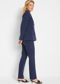 bonprix Hosenanzug, blau, Gr.38, Klassischer Hosenanzug bestehend aus komfortabler Anzugshose und geschmackvollem Blazer