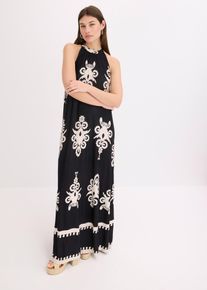 bonprix Jerseykleid aus softem Viskose-Mix, schwarz, Gr.52/54 (XXL), Jerseykleid in Maxil&auml;nge aus softem Viskose-Mix mit Knopfverschluss hinten am Ausschnitt, aus Viskose