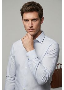 Businesshemd Calvin Klein "SLIM ESNTL POPLIN STR STP", Damen, Gr. 42, N-Gr, teal blau, Web, Obermaterial: 96% Baumwolle, 4% Elasthan, unifarben, slim fit normal, Rundhals, eingesetzt 2-Knopf-Manschette, Hemden Businesshemd, Slim fit mit Rundhalsausschnitt