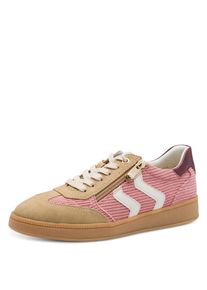 Plateausneaker Marco Tozzi, Damen, Gr. 37, ros&eacute; kombiniert, Lederimitat, Textil, kontrastfarbene Details, Schuhe Plateausneaker, Freizeitschuh, Halbschuh, Schn&uuml;rschuh mit Kontrastbes&auml;tzen