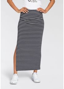 Jerseyrock Kangaroos, Damen, Gr. 34, blau (marine), Jersey, Obermaterial: 95% Viskose, 5% Elasthan, gestreift, figurbetont kn&ouml;chellang, R&ouml;cke Jerseyrock, mit klassischen Querstreifen, Topseller