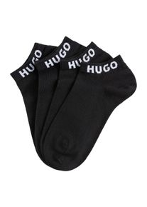 Socken HUGO UNDERWEAR "3P AS UNI CC W", Damen, Gr. 35-38, schwarz (schwarz 001), Baumwollmischung, unifarben mit Farbeinsatz, elastisch, Socken Socken, mit kontrastfarbenen Logoschriftzug