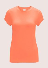 Madeleine Mode Kurzarmshirt MADELEINE "Jerseyshirt Kurzarm Jersey Basicoberteil", Damen, Gr. 48, gelb (mango), Obermaterial: 95% Viskose CV. 5% Elasthan EL., Modern, normal, Shirts Kurzarmshirt, angenehme Stretchqualit&auml;t