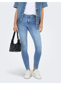 Jacqueline de Yong Skinny-fit-Jeans JDY "JDYFINA MW SKINNY ANK JNS MB NOOS DNM", Damen, Gr. XS (34), L&auml;nge 30, blau (medium blau denim), Denim/Jeans, Obermaterial: 98% Baumwolle, 2% Elasthan, unifarben, skinny fit, Jeans Skinny-fit-Jeans