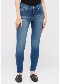 Slim-fit-Jeans Angels "SKINNY", Damen, Gr. 46, L&auml;nge 30, blau (mid blau used), Denim/Jeans, Obermaterial: 93% Baumwolle, 5% Polyester, 2% Elasthan, slim fit, Jeans Slim-fit-Jeans, aus Baumwollmischung, mit G&uuml;rtelschlaufen
