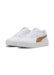 Sneaker Puma "CARINA 3.0 ANIMAL PS", M&auml;dchen, Gr. 31, Puma wei&szlig;, light sand, Puma gold, Schuhe Sneaker, Leo-Print