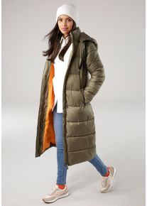 Steppmantel Tamaris, Damen, Gr. 36, gr&uuml;n (khaki), Steppware, Obermaterial: 100% Polyester. Futter: 100% Polyester. Wattierung: 100% Polyester, figurbetont knieumspielend, abnehmbar, M&auml;ntel Steppmantel, mit abnehmbaren &Auml;rmeln und Kapuze - auch tragbar als Weste