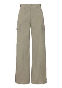 Webhose HUGO BLUE "Holoma", Damen, Gr. 42, N-Gr, gr&uuml;n (light, pastel gr&uuml;n 337), Web, Obermaterial: 100% Baumwolle, unifarben, weit lang, Hosen Webhose, mit Cargotaschen und Pattentaschen