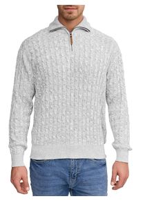 Troyer INDICODE "Rufus", Herren, Gr. XL, wei&szlig; (sanftes wei&szlig;), Strick, Obermaterial: 100% Baumwolle, unifarben, regular fit normal, ohne Ausschnitt, Rippb&uuml;ndchen, Pullover Troyer, Baumwolle, regular fit