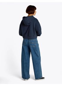 Kapuzensweatshirt Tommy Jeans CURVE "TJW RLX CRP SCRIPT HOODIE EXT", Damen, Gr. 6XL (52), blau (schwarz night navy), Sweatware, Obermaterial: 100% Baumwolle, unifarben, relaxed fit, B&uuml;ndchen, Sweatshirts Kapuzensweatshirt, in Gro&szlig;en Gr&ouml;&szlig;en, mit Kapuze, Script Logoschriftzug