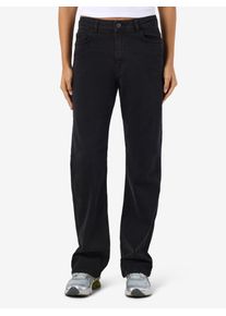 High-waist-Jeans Noisy may "NMMONICA HW STRAIGHT JEAN BLACK NOOS", Damen, Gr. 27, L&auml;nge 32, schwarz denim, Denim/Jeans, Obermaterial: 99% Baumwolle, 1% Elasthan, unifarben, gerade, Jeans High-waist-Jeans
