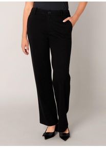 Stoffhose Base Level "Yorin", Damen, Gr. 44, L&auml;nge 30, schwarz, Web, Obermaterial: 82% Baumwolle, 14% Polyester, 4% Elasthan, unifarben, normal lang, Hosen Stoffhose, mit Stretch