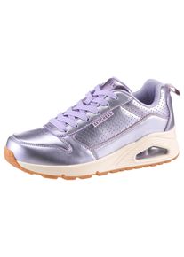 Sneaker Skechers "UNO-METALLIXS", Damen, Gr. 38, lila (lavendel), Leder, metallic, Schuhe Sneaker, Keilsneaker, Plateausneaker, Schn&uuml;rschuh, Halbschuh im Metallic-Look
