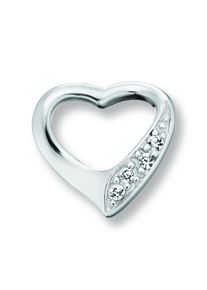 Kettenanh&auml;nger ONE ELEMENT "Zirkonia Herz Herz Anh&auml;nger aus 925 Silber", silber, Schmuckanh&auml;nger, Damen, Silber 925 (Sterlingsilber), Kettenanh&auml;nger