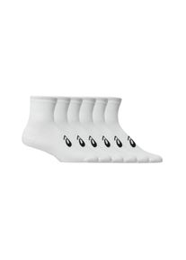 Sportsocken asics "6 PACK QUARTER SOCK", Damen, Gr. XL (47/49), brilliant wei&szlig;, Obermaterial: 69% Baumwolle, 24% Polyester, 5% Nylon, 2% sonstige Fasern, Socken Sportsocken, f&uuml;r Erwachsene, d&auml;mpfende Wirkung, mit Mesh-Knit-Gewebe