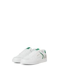 Jack & Jones Sneaker JACK & JONES "JFWEALING", Herren, Gr. 44, wei&szlig;, gr&uuml;n, Lederimitat, Schuhe Sneaker, mit dezenter Perforation