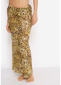 Meshrock LSCN BY LASCANA, Damen, Gr. 36, leopard print, Netz, Obermaterial: 95% Polyester, 5% Elasthan, bedruckt, figurbetont kn&ouml;chellang, R&ouml;cke Meshrock, in Maxil&auml;nge mit Animaldruck