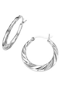 Paar Creolen Firetti "Schmuck Geschenk Silber 925 Ohrschmuck diamantiert", silber (silberfarben), Ohrringe, Damen, 26,6mm, Silber 925 (Sterlingsilber), Paar Creolen