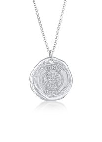 Lange Kette Kuzzoi "Halskette Herren Antike M&uuml;nze Coin Kreuz 925 Silber" Gr. 60, silber, Halsketten, Herren, ohne Stein, Silber 925 (Sterlingsilber), Lange Kette