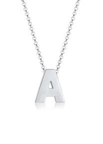 Kette mit Anh&auml;nger Elli "Halskette Buchstabe A Initialen 925 Sterling Silber" Gr. 45, silber, Halsketten, Damen, ohne Stein, Silber 925 (Sterlingsilber), Kette mit Anh&auml;nger