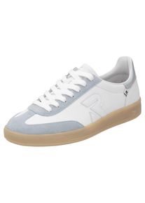 Sneaker RIEKER SPORT "San Diego Swing2GO", Damen, Gr. 43, blau (wei&szlig;, hellblau), Leder, Veloursleder, Schuhe Sneaker, Retro-Sneaker, Freizeitschuh, Halbschuh mit herausnehmbarem Fu&szlig;bett