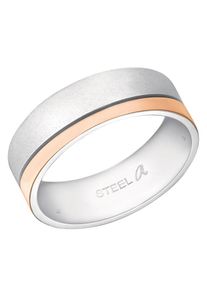 Fingerring Amor "Uni Chic" Gr. 52, rosa (silberfarben, ros&eacute;goldfarben), Fingerringe, Damen, 52, Edelstahl, 6mm, Fingerring