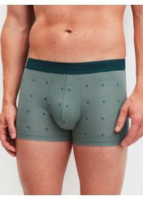 Boxer Calida "Grafic Cotton", Herren, Gr. XL (56), laurel gr&uuml;n, Single Jersey, Obermaterial: 90% Baumwolle, 10% Elasthan, k&ouml;rpernah, Unterhosen Boxer, ohne Eingriff, mit Softgummibund, Single-Jersey, elastisch