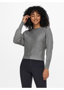 Strickpullover Only "ONLADALINE L/S SHORT PULLO KNT NOOS", Damen, Gr. M, grau (medium grau melange), Strick, Obermaterial: 80% Viskose, 20% Nylon, unifarben, regular fit normal, U-Boot-Ausschnitt, Rippstrickb&uuml;ndchen, Pullover Strickpullover, Viskosemischung, regular fit