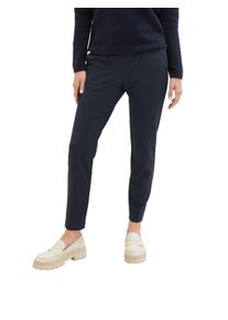Jogger Pants Tom Tailor "Loose - Slim", Damen, Gr. 46, L&auml;nge 32, blau (marine), Web, Obermaterial: 60% Viskose, 34% Polyamid, 6% Elasthan, unifarben, l&auml;ssig geschnitten lang, Hosen Jogger Pants, mit Bundfalten, Topseller