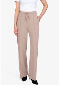 Jogger Pants Sportalm KITZB&Uuml;HEL, Damen, Gr. 46, N-Gr, beige, Web, Obermaterial: 95% Viskose, 5% Elasthan, clean, unifarben mit Farbeinsatz, regular fit lang, Hosen Jogger Pants, mit Kontraststreifen an der Seite