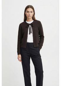 Strickjacke Only "ONLJESSIE LS ONE STRING CARDIGA KNT", Herren, Gr. M, chocolate torte detail:melange, Strick, Obermaterial: 35% Polyester, 30% Nylon, 25% Polyacryl, 7% Wolle, 3% Elasthan, meliert, normal, Rundhals, Strickjacken Strickjacke