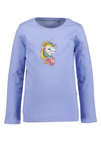 Langarmshirt Blue Seven, M&auml;dchen, Gr. 122, lila, Single Jersey, Obermaterial: 100% Baumwolle, bedruckt, regular fit, Rundhals, Shirts Langarmshirt