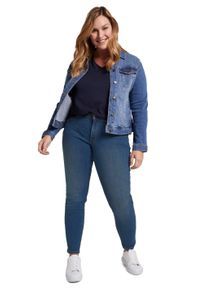 Skinny-fit-Jeans Tom Tailor PLUS, Damen, Gr. 46, N-Gr, blau (blau, denim), Denim/Jeans, Obermaterial: 91% Baumwolle, 7% Polyester, 2% Elasthan, Basic, skinny fit kn&ouml;chellang, Jeans Skinny-fit-Jeans, in klassischer 5- Pocket- Form