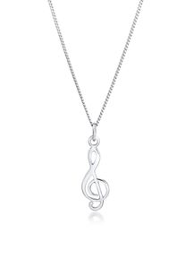 Kette mit Anh&auml;nger Elli "Halskette Notenschl&uuml;ssel Musik Symbol 925 Silber" Gr. 45, silber, Halsketten, Damen, ohne Stein, Silber 925 (Sterlingsilber), Kette mit Anh&auml;nger