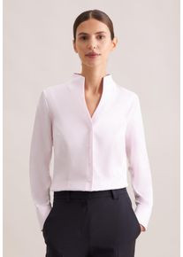 Klassische Bluse Seidensticker, Damen, Gr. XL42, pink, 100% Baumwolle, unifarben, slim fit, ohne Ausschnitt, Blusen Klassische Bluse, 1/1 Kragen Uni