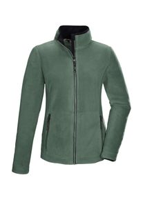 Fleecejacke Killtec "KOW 3 WMN FLC JCKT", Damen, Gr. 44, graugr&uuml;n, Obermaterial: 100% Polyester, Jacken Fleecejacke, Fleecejacke mit Stretch, Kinnschutz und verschlie&szlig;baren Taschen