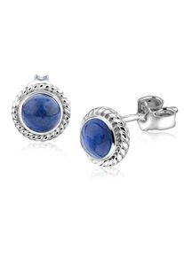 Paar Ohrstecker NENALINA "Ohrringe Lapislazuli Geburtsstein September Stilvoll 925 Silber", blau, Ohrringe, Damen, mit Stein, Silber 925 (Sterlingsilber), Paar Ohrstecker