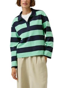 Langarmshirt s.Oliver, Damen, Gr. 40, gr&uuml;n, Jersey, Obermaterial: 100% Baumwolle, gestreift, h&uuml;ftbedeckend, Rundhals, Shirts Langarmshirt, im Streifen-Design