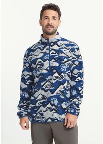 Stehkragenpullover Jack Wolfskin "PAW ERA 100 PRINT HZ M", Herren, Gr. L (52), mountainpaw, blauorchid, Obermaterial: 100% POLYESTER, Pullover Stehkragenpullover