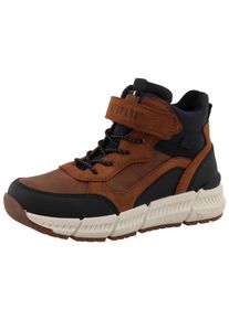 Kletterschuh Mustang Shoes "Enzo", Jungen, Gr. 37, braun, schwarz, Lederimitat, Textil, Basic, Schuhe Kletterschuh, High Top Sneaker, Schn&uuml;rboots mit TEX-Membrane