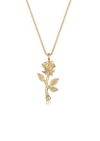 Kette mit Anh&auml;nger Elli "Halskette Vintage Anh&auml;nger Rose 925 Sterling Silber" Gr. 45, gold, Halsketten, Damen, ohne Stein, Silber 925 (Sterlingsilber), Kette mit Anh&auml;nger