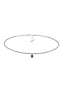 Choker Elli "Halskette Choker Zirkonia Tropfen Anh&auml;nger 925 Silber" Gr. 36, silber, Halsketten, Damen, mit Steinen, Silber 925 (Sterlingsilber), Choker