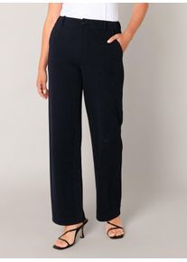 Stoffhose Base Level "Yorin", Damen, Gr. 46, L&auml;nge 30, dunkelblau, Web, Obermaterial: 82% Baumwolle, 14% Polyester, 4% Elasthan, unifarben, normal lang, Hosen Stoffhose, mit Stretch