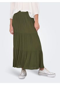 Maxirock Only "ONLMIKKA LIFE LONG SKIRT WVN NOOS", Damen, Gr. XS (34), gr&uuml;n (grape leaf), Web, Obermaterial: 100% Viskose, unifarben, wadenlang, R&ouml;cke Maxirock, Viskose