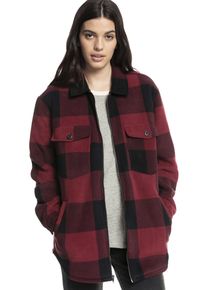 Karohemd Roxy "CHECK JACKET", Damen, Gr. S (36), N-Gr, rot (rot, schwarz), Obermaterial: 100% Polyester, Hemden Karohemd