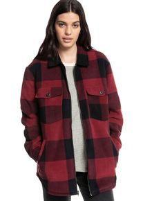 Karohemd Roxy "CHECK JACKET", Damen, Gr. M (38), N-Gr, rot (rot, schwarz), Obermaterial: 100% Polyester, Hemden Karohemd