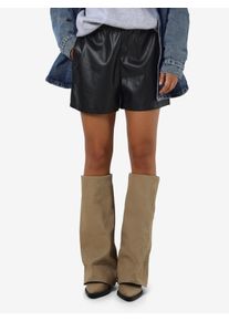 Shorts Noisy may "NMANDY PU HW SHORTS WVN NOOS", Damen, Gr. XS (34), N-Gr, schwarz, Web, Obermaterial: 100% Polyester, unifarben, regular fit kurz, Hosen Shorts
