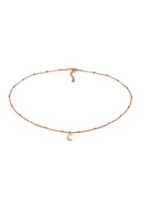 Choker Elli "Halskette Choker Kugelkette Halbmond 925 Silber" Gr. 36, rosa (rosegold), Halsketten, Damen, ohne Stein, Silber 925 (Sterlingsilber), Choker