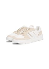 Sneaker Tommy Jeans "TJM CUPSOLE PODS", Herren, Gr. 41, wei&szlig; (wei&szlig;, beige), Nappaleder, Veloursleder, Schuhe Sneaker, Freizeitschuh, Halbschuh, Schn&uuml;rschuh mit weichem Schaftrand